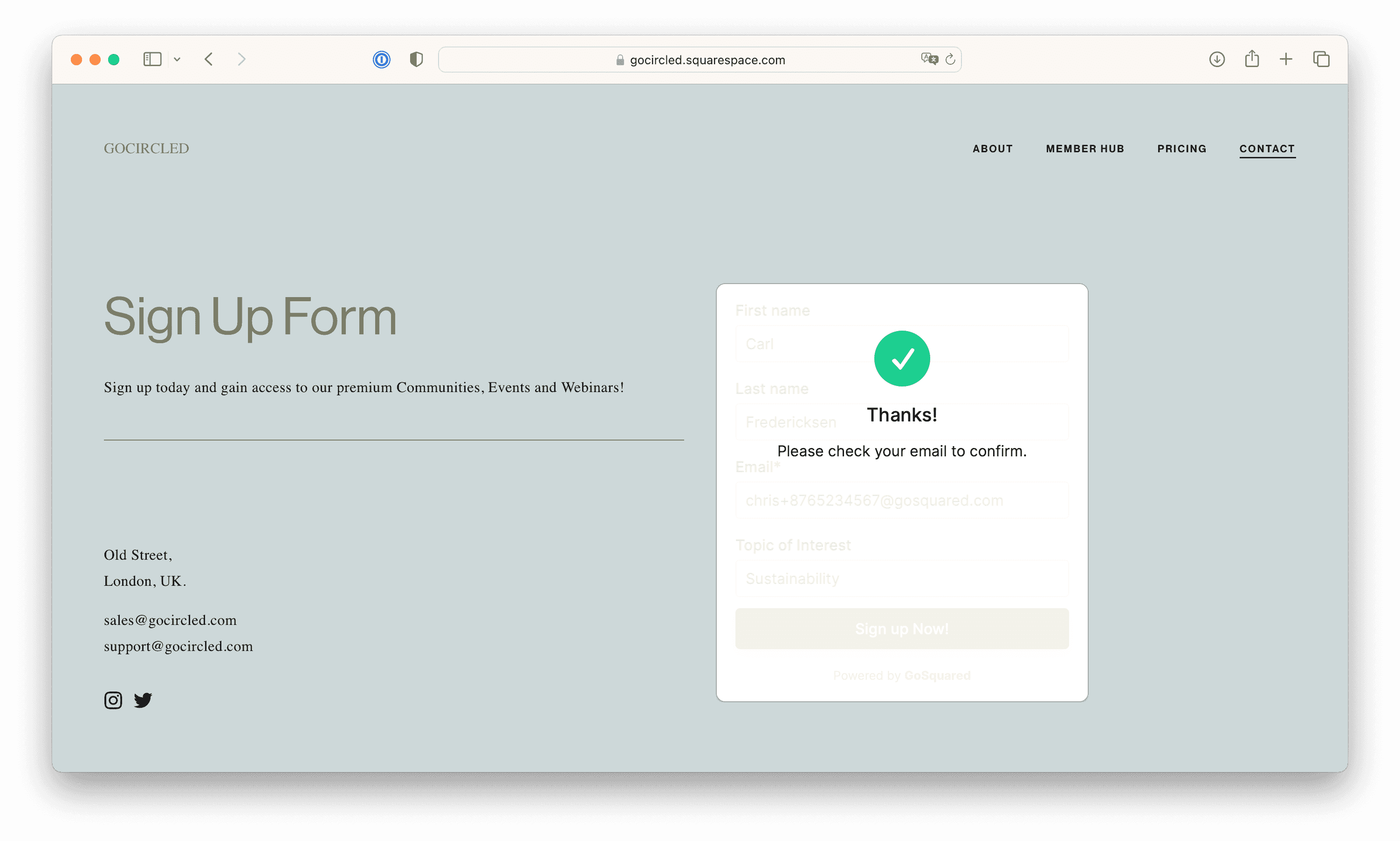 EcoSend Inline Forms