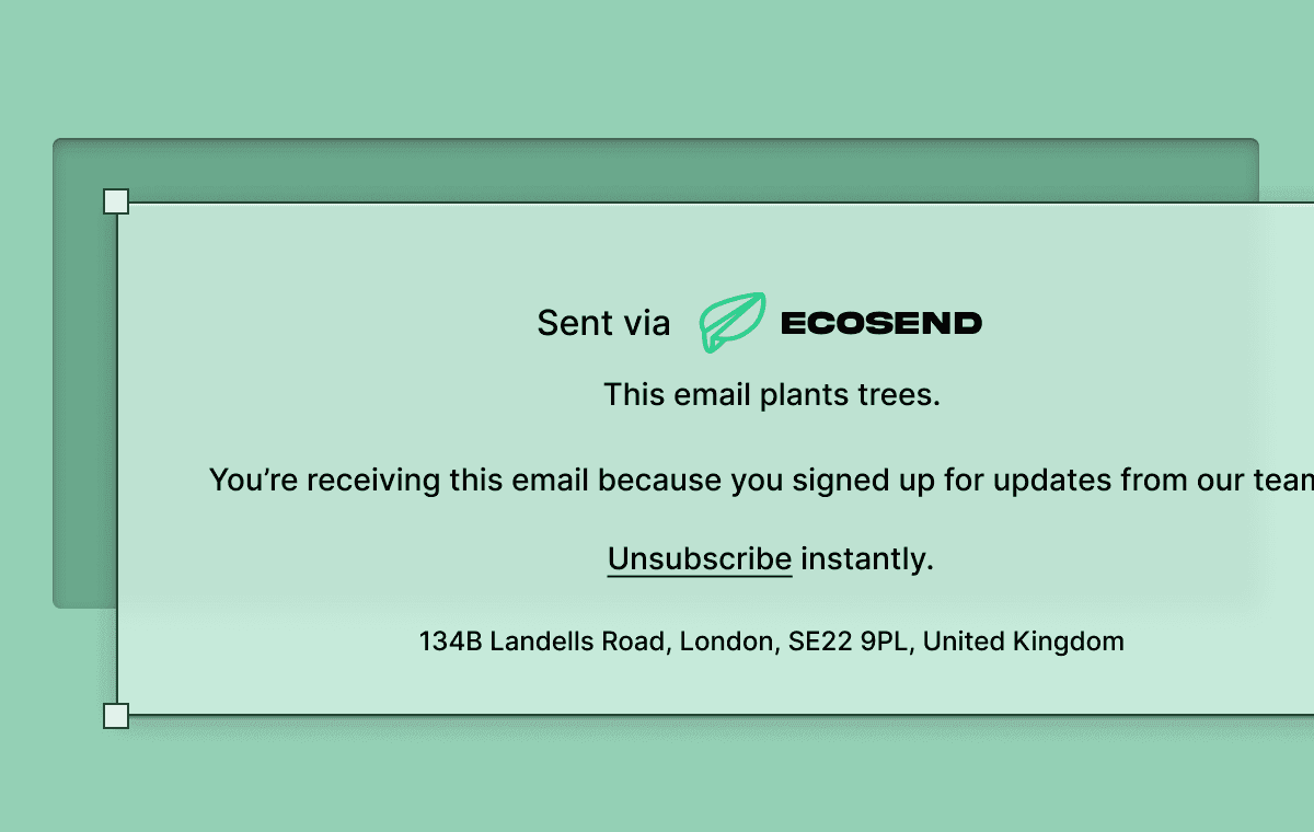 Easily add a helpful footer to your EcoSend emails
