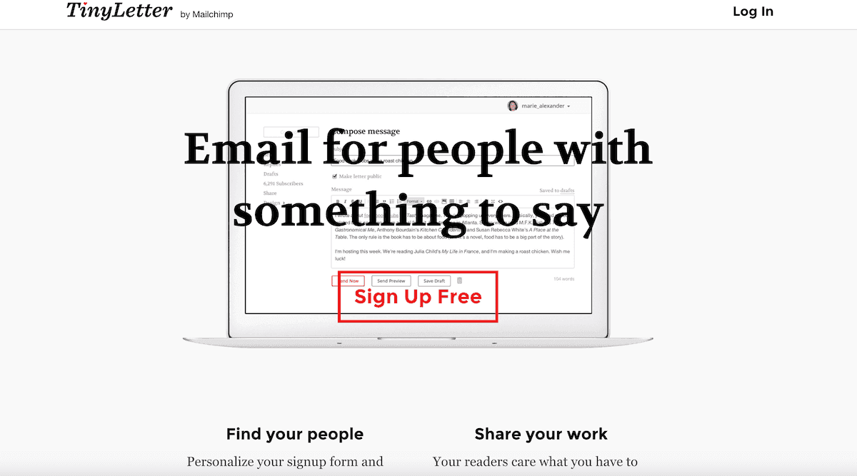 tinyletter mailchimp closed down alternatives
