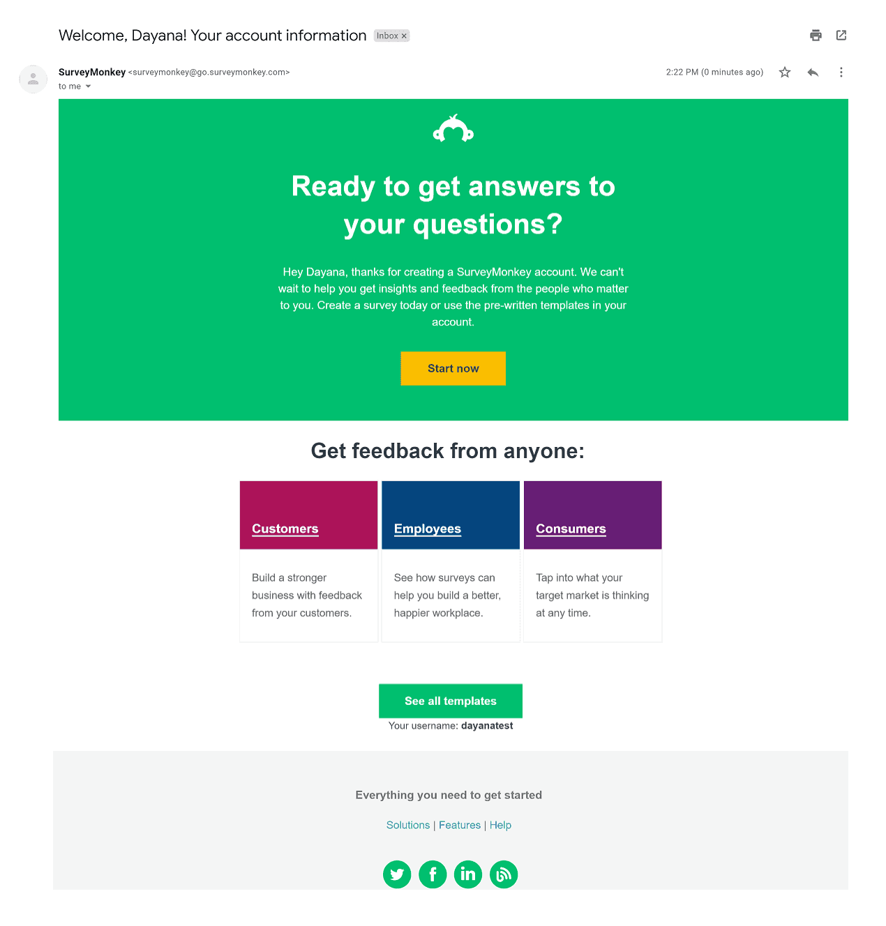 welcome email examples for saas