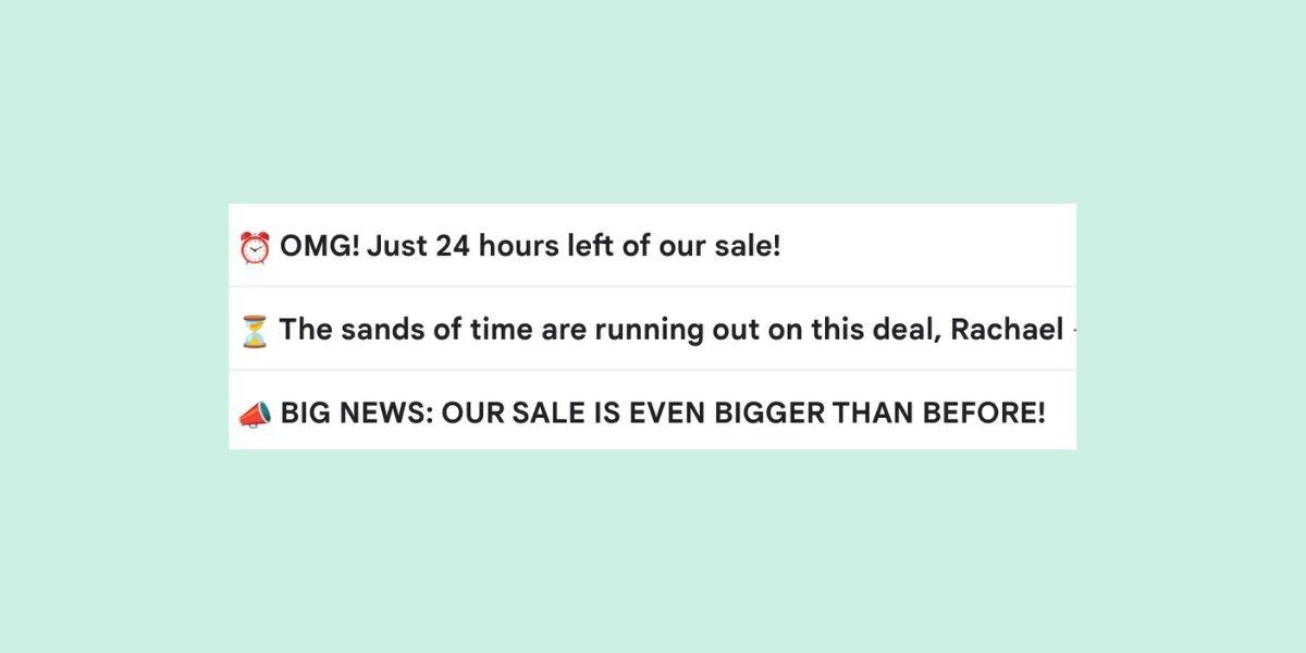 urgency emojis subject line