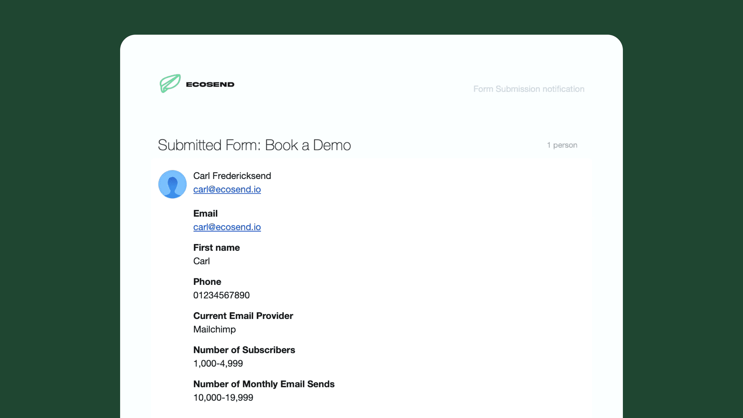 Forms Email Notifications