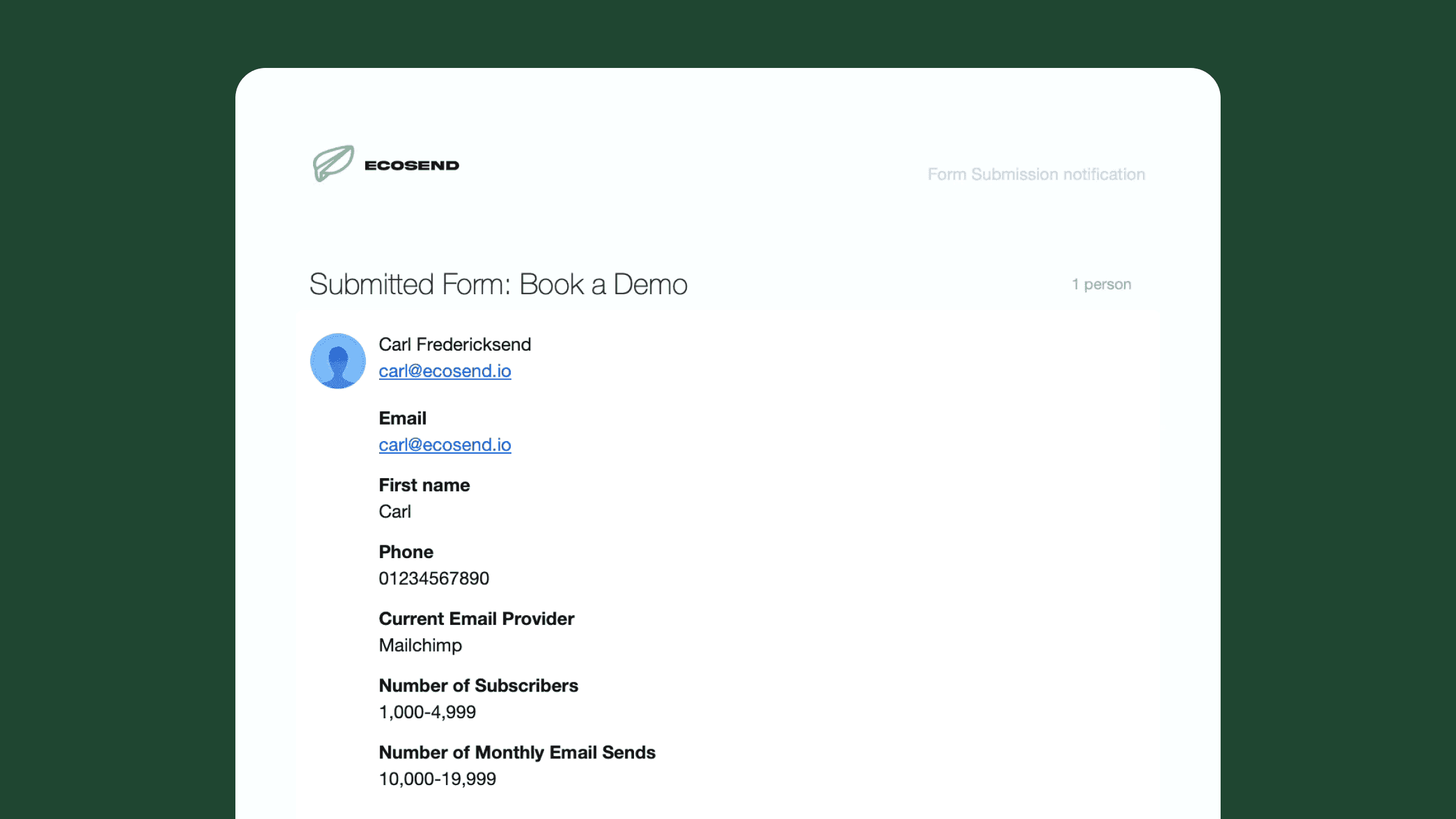 Forms Email Notifications