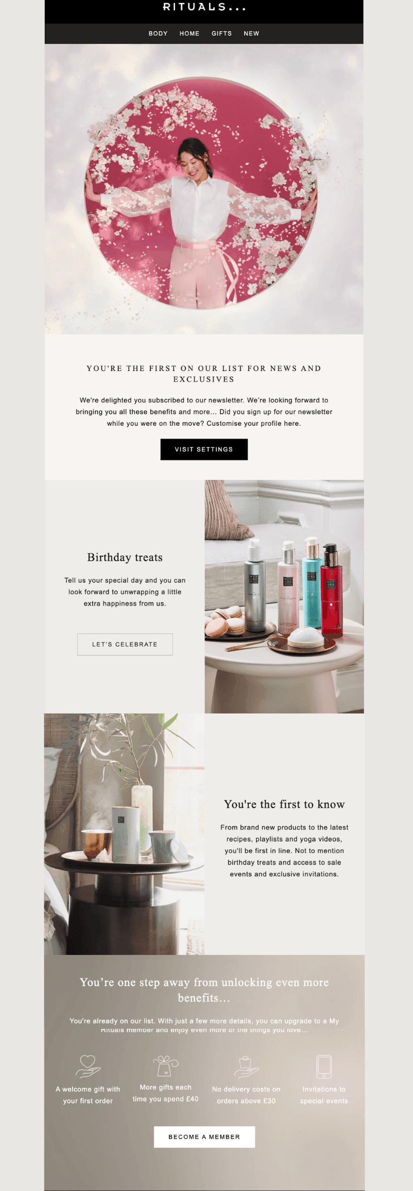 rituals newsletter