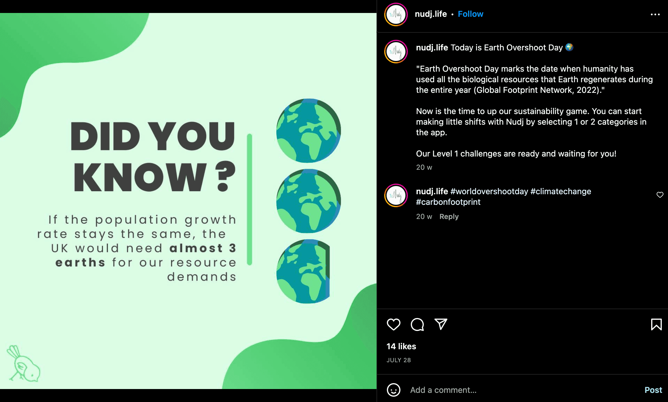 Nudj sustainability app