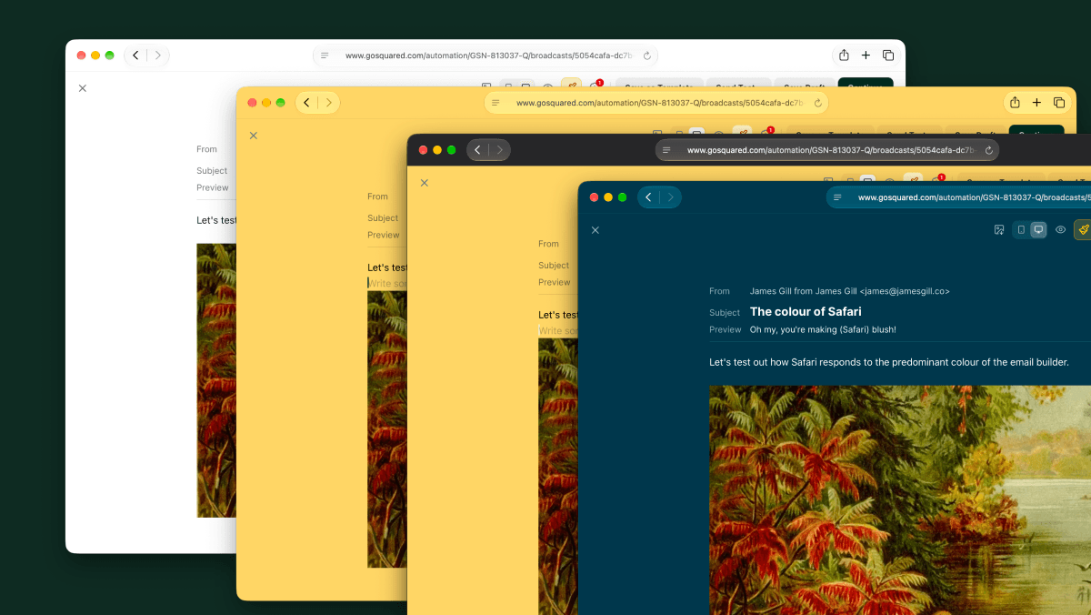 Safari now adapts to the colour of your email