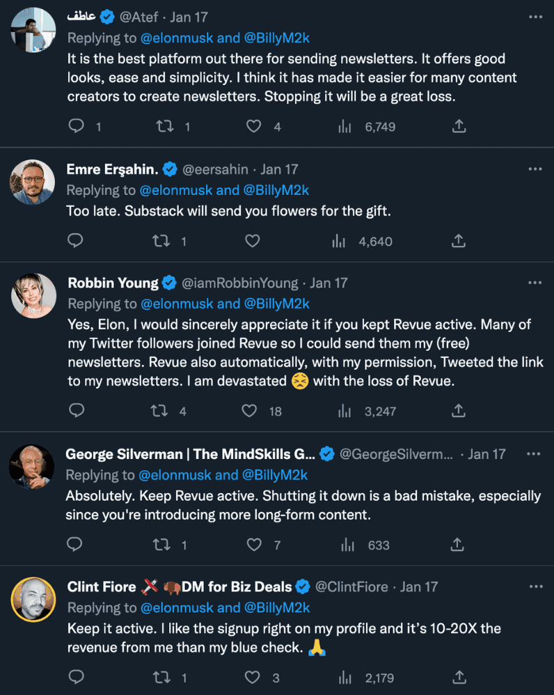 Revue closing down Twitter newsletter