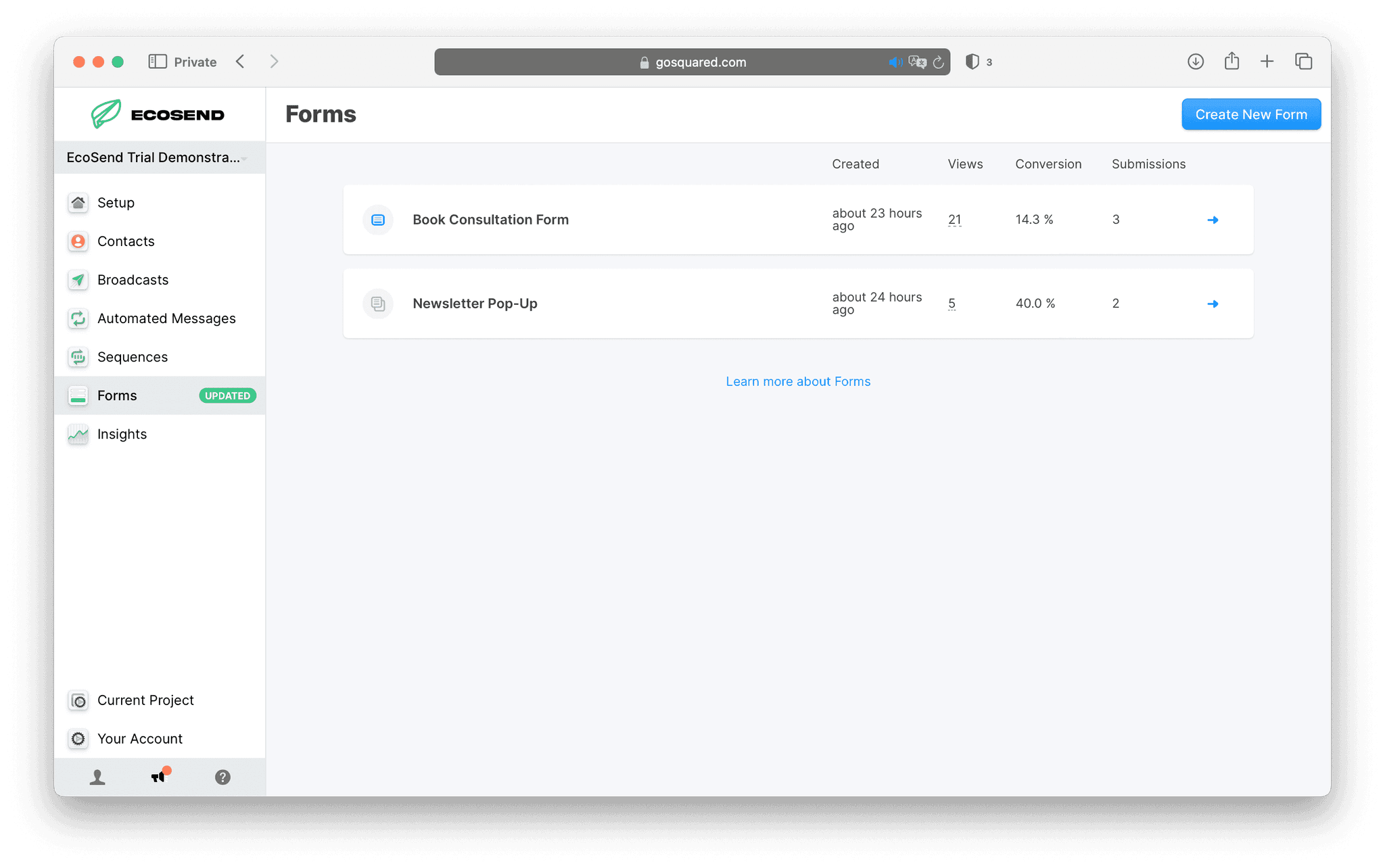 Forms Conversion Metrics