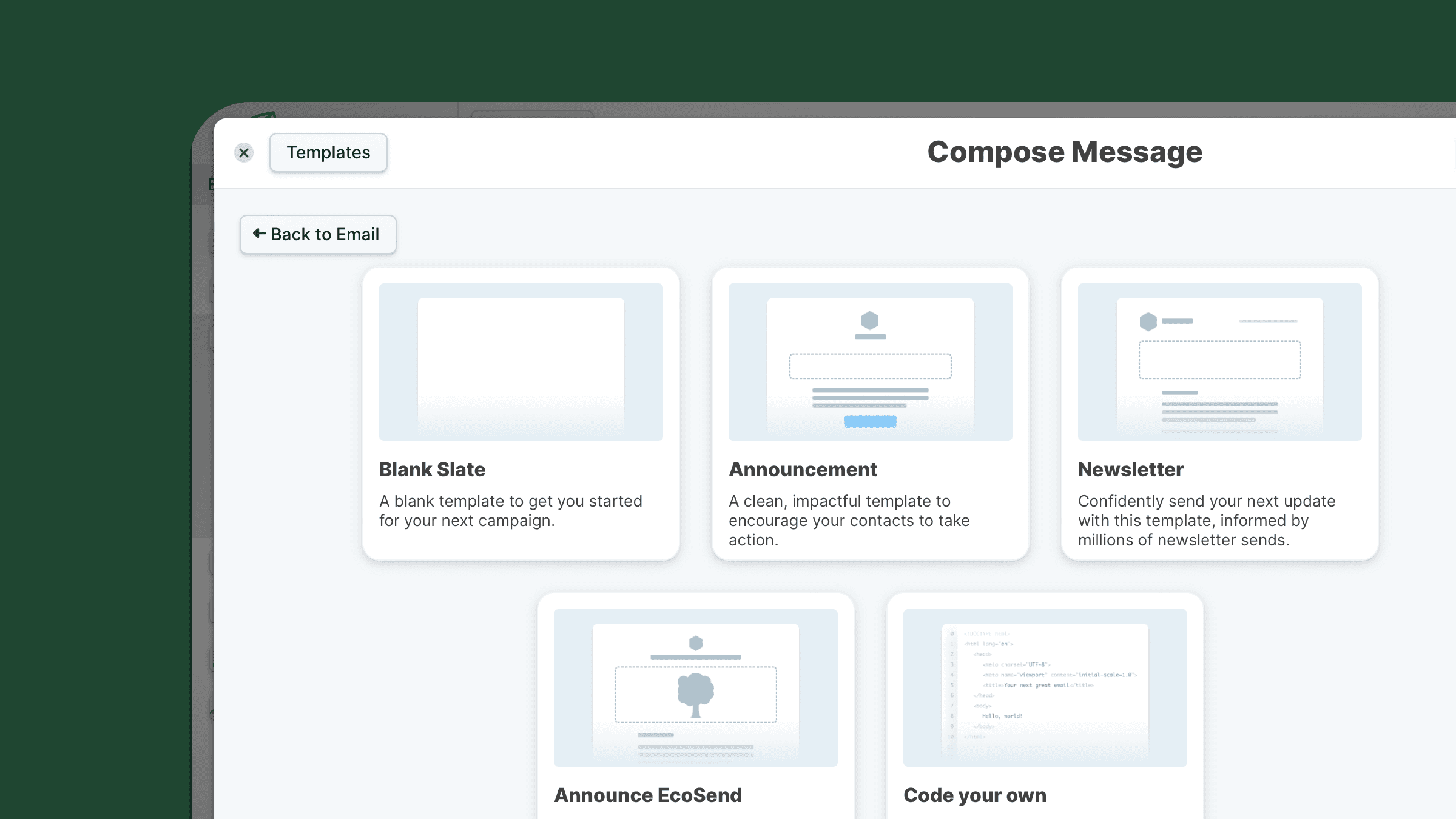 Updates to Template navigation