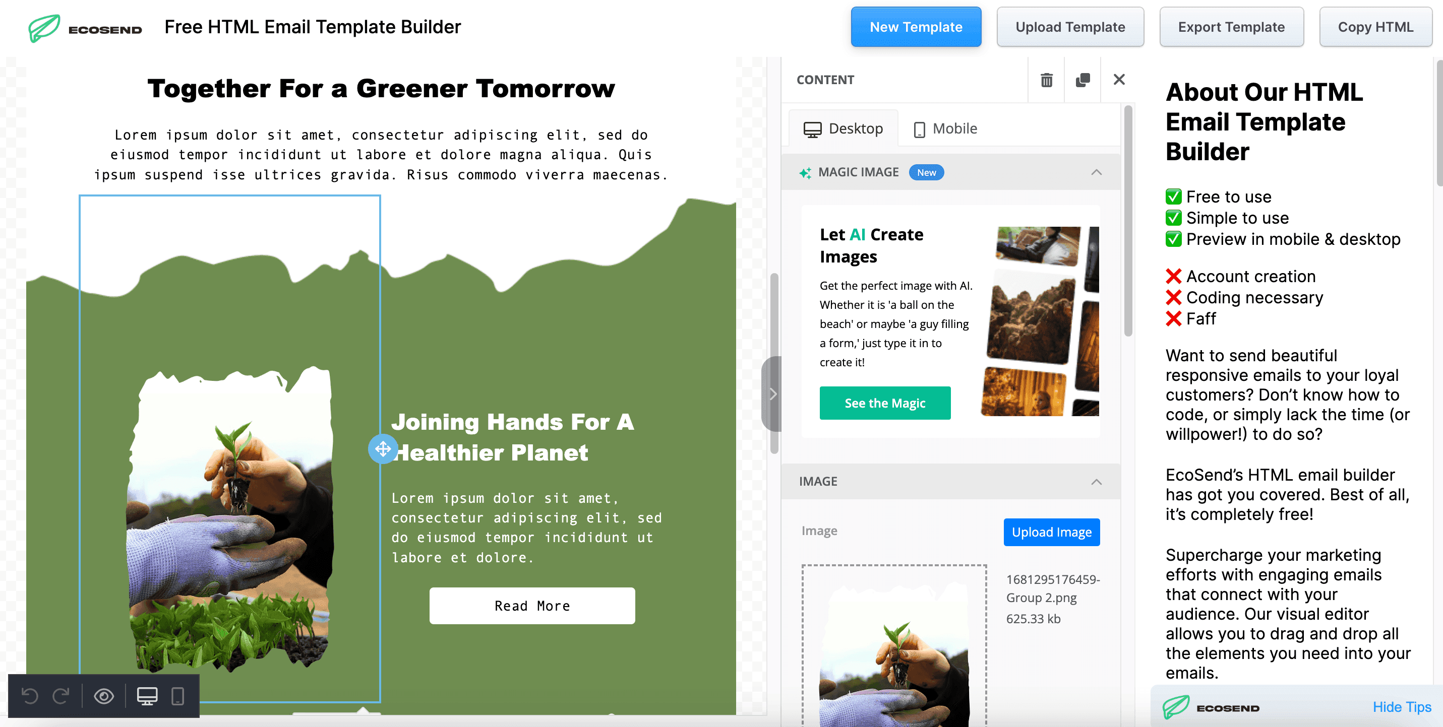 free html email builder