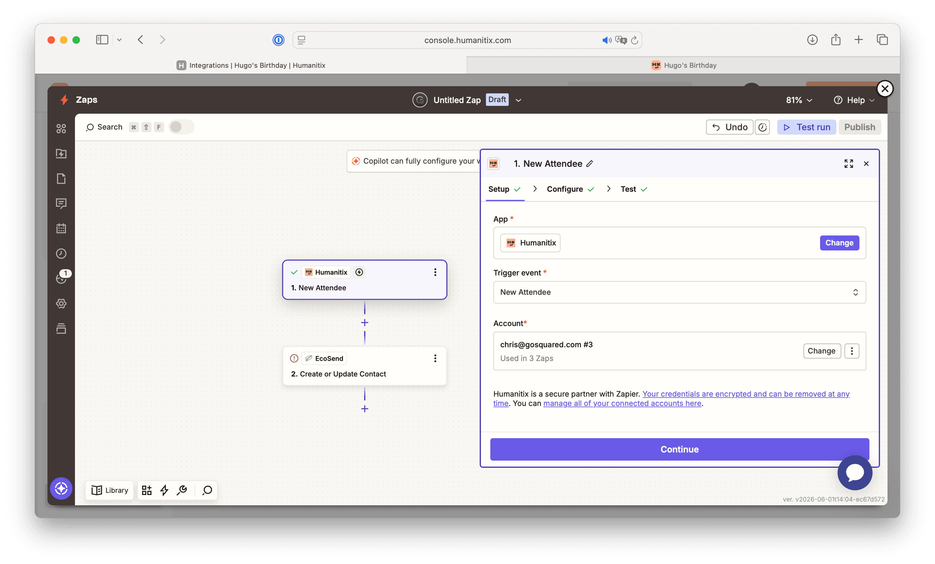 EcoSend <> Humanitix Integration