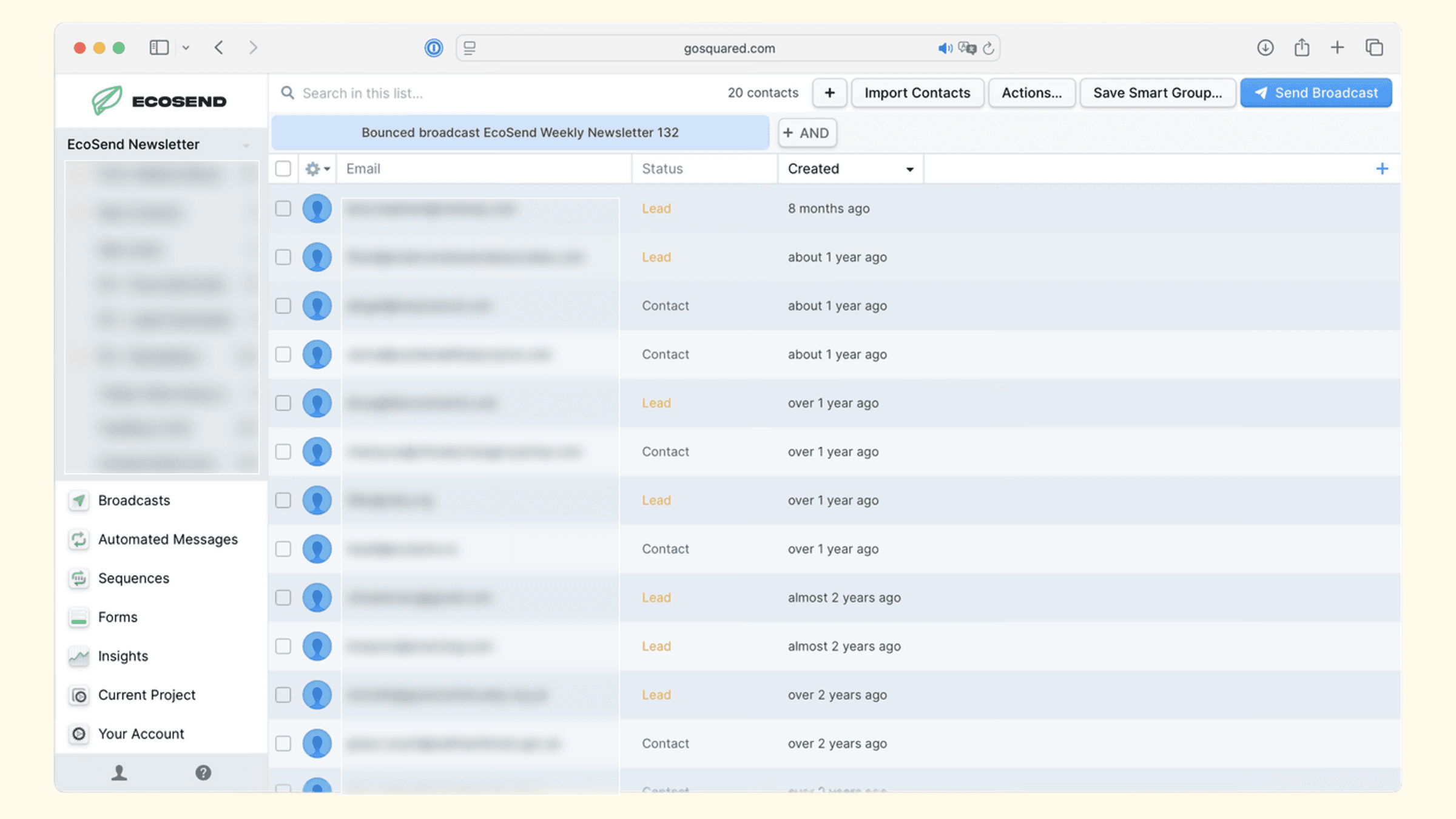 Identifying Bounces in EcoSend