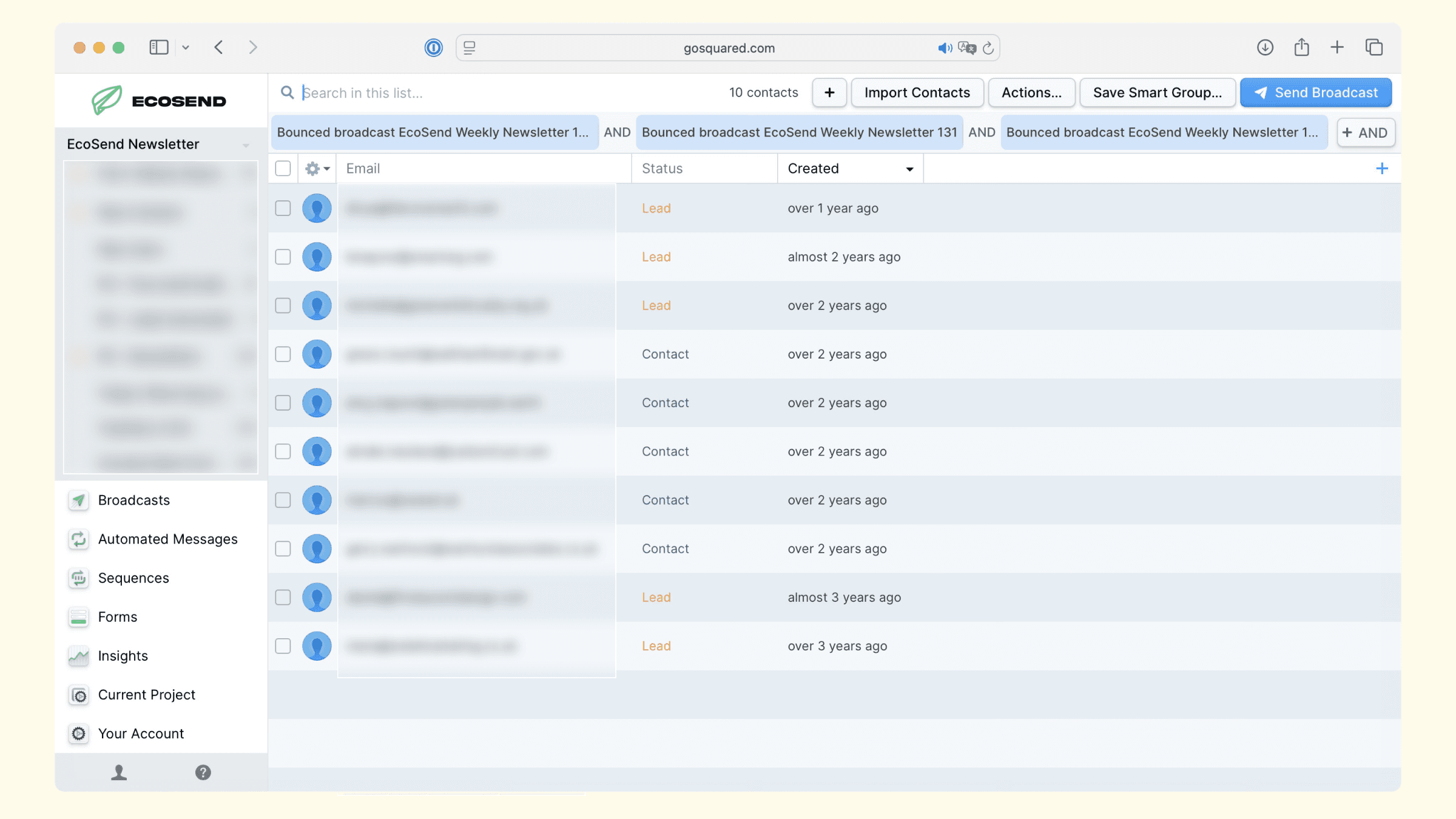 Identifying Bounces in EcoSend