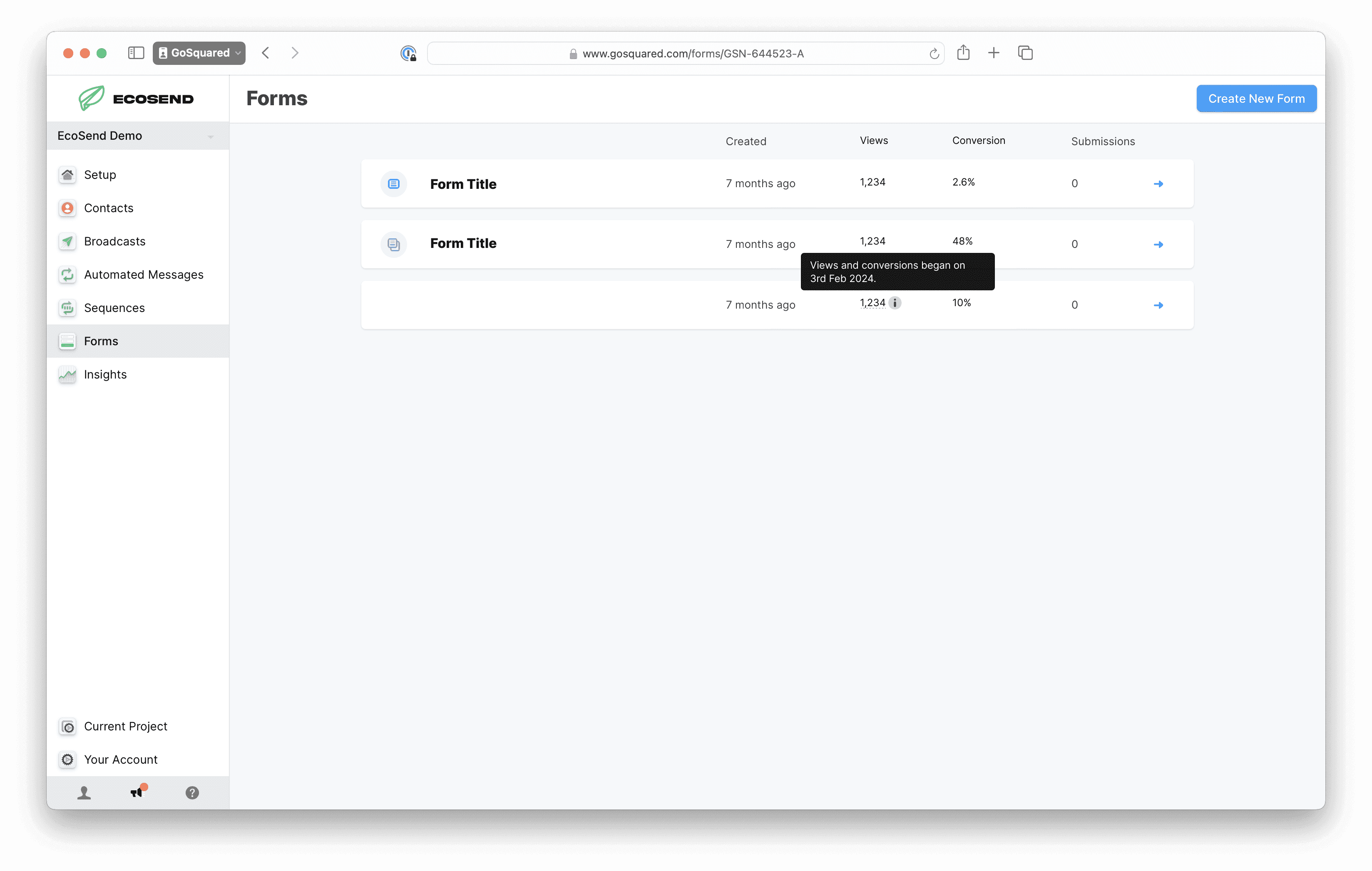 Ecosend conversion rate