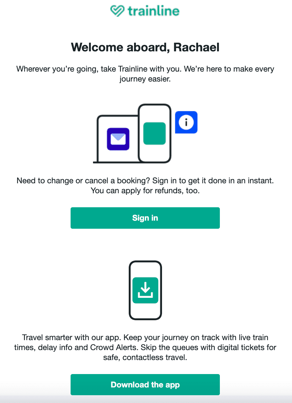 Trainline email