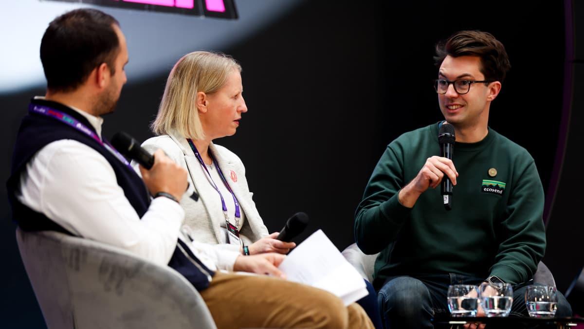 James Gill speaking on the SaaS for Good panel at SaaStock 2025.
