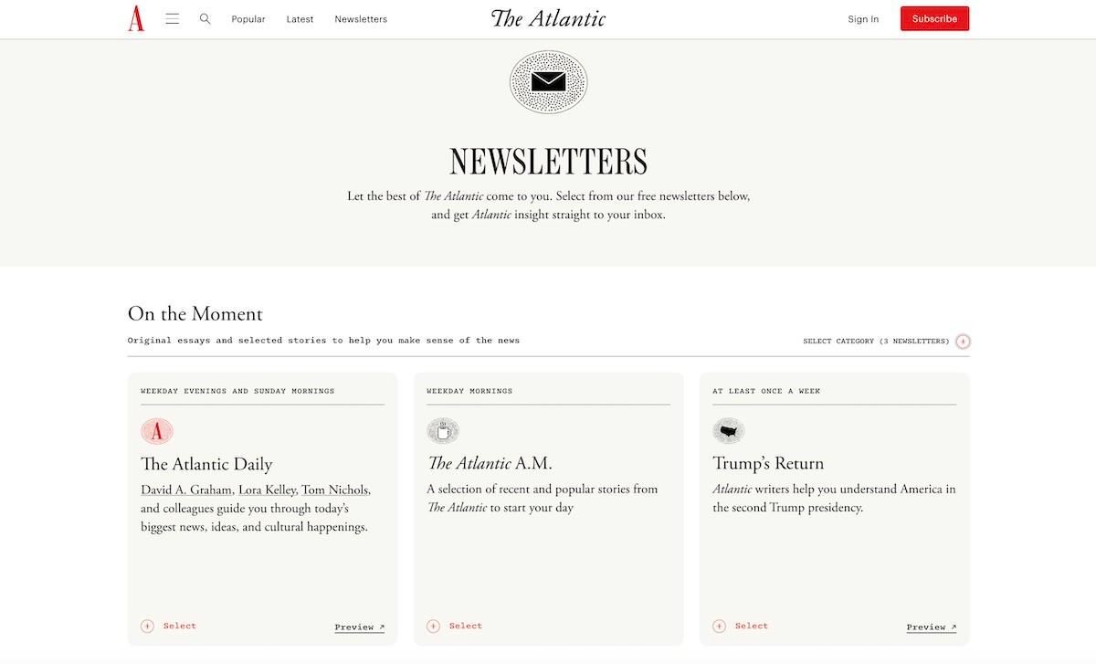 the atlantic newsletter signup form