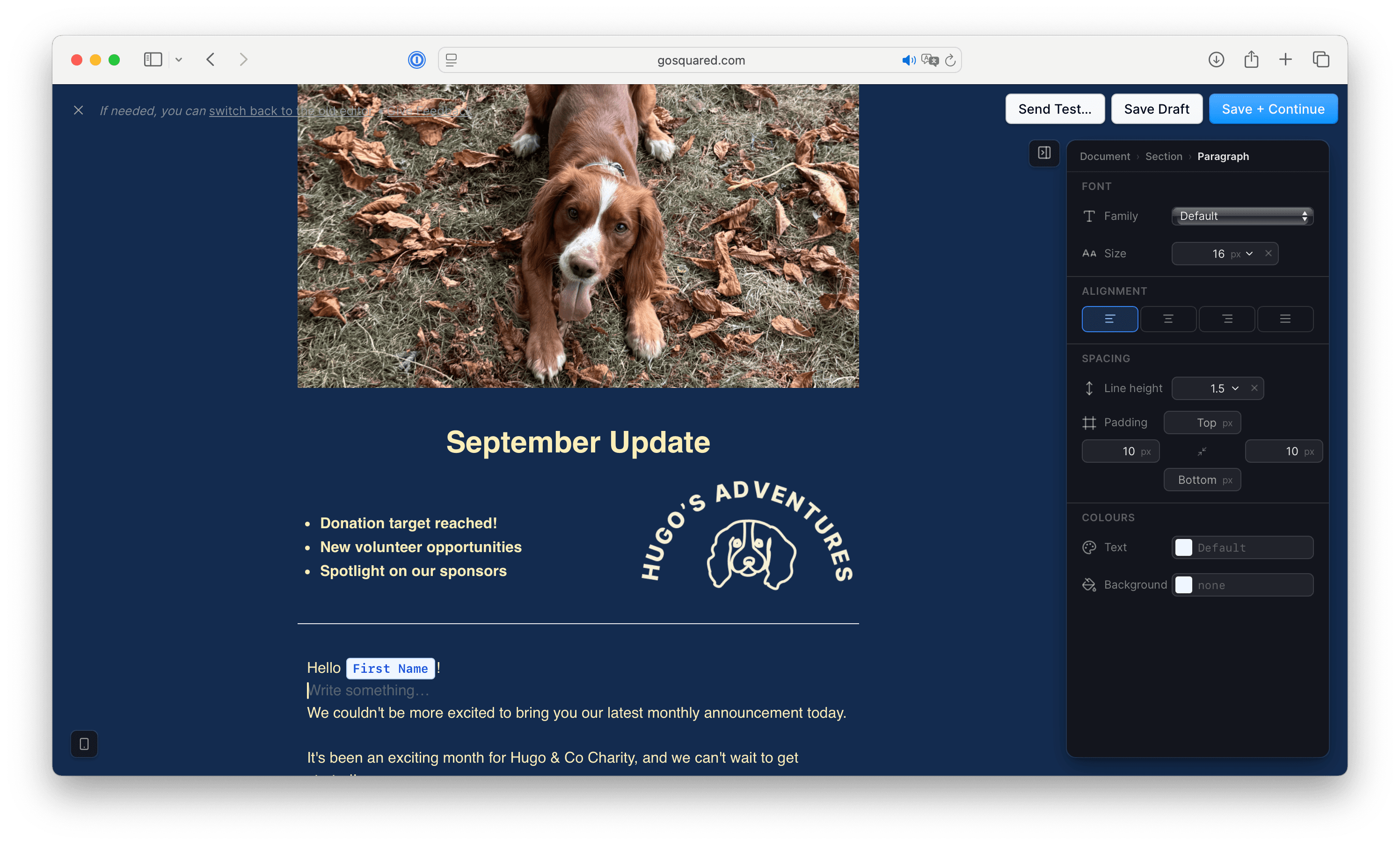 Example of separating text and imagery