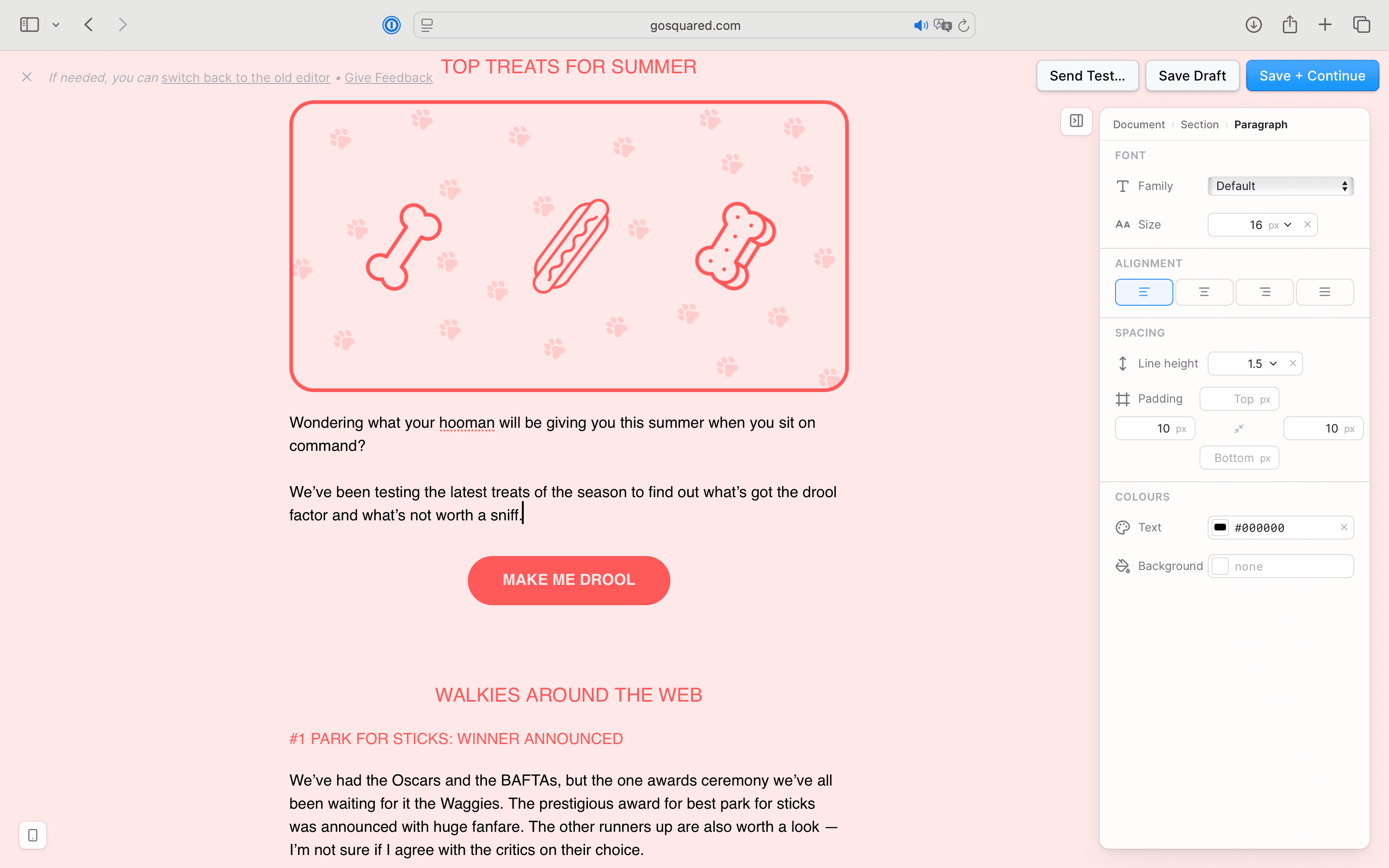 An example of a well formatted email