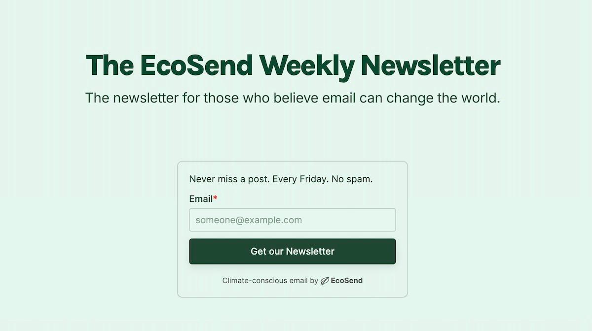 ecosend weekly newsletter form