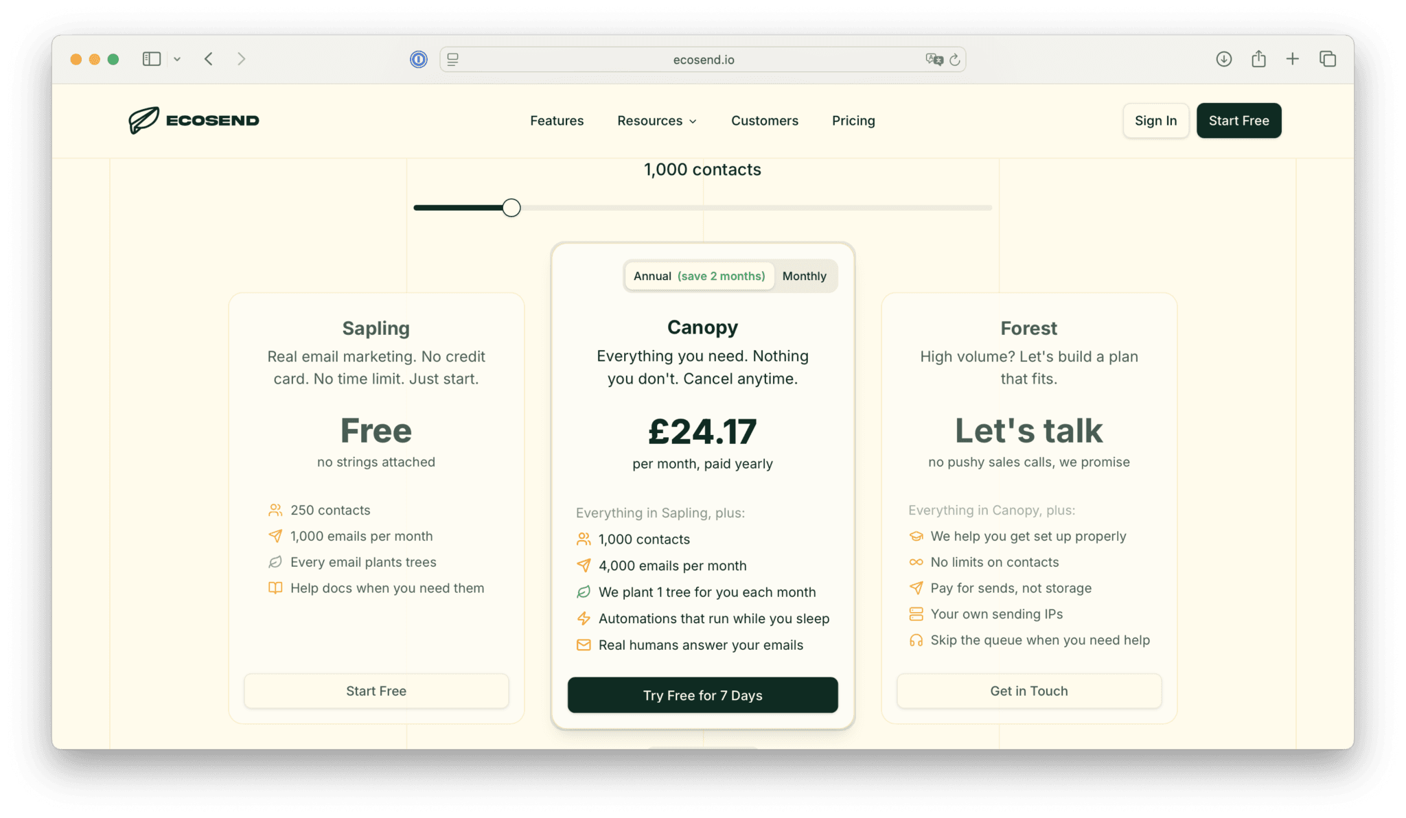 EcoSend Pricing