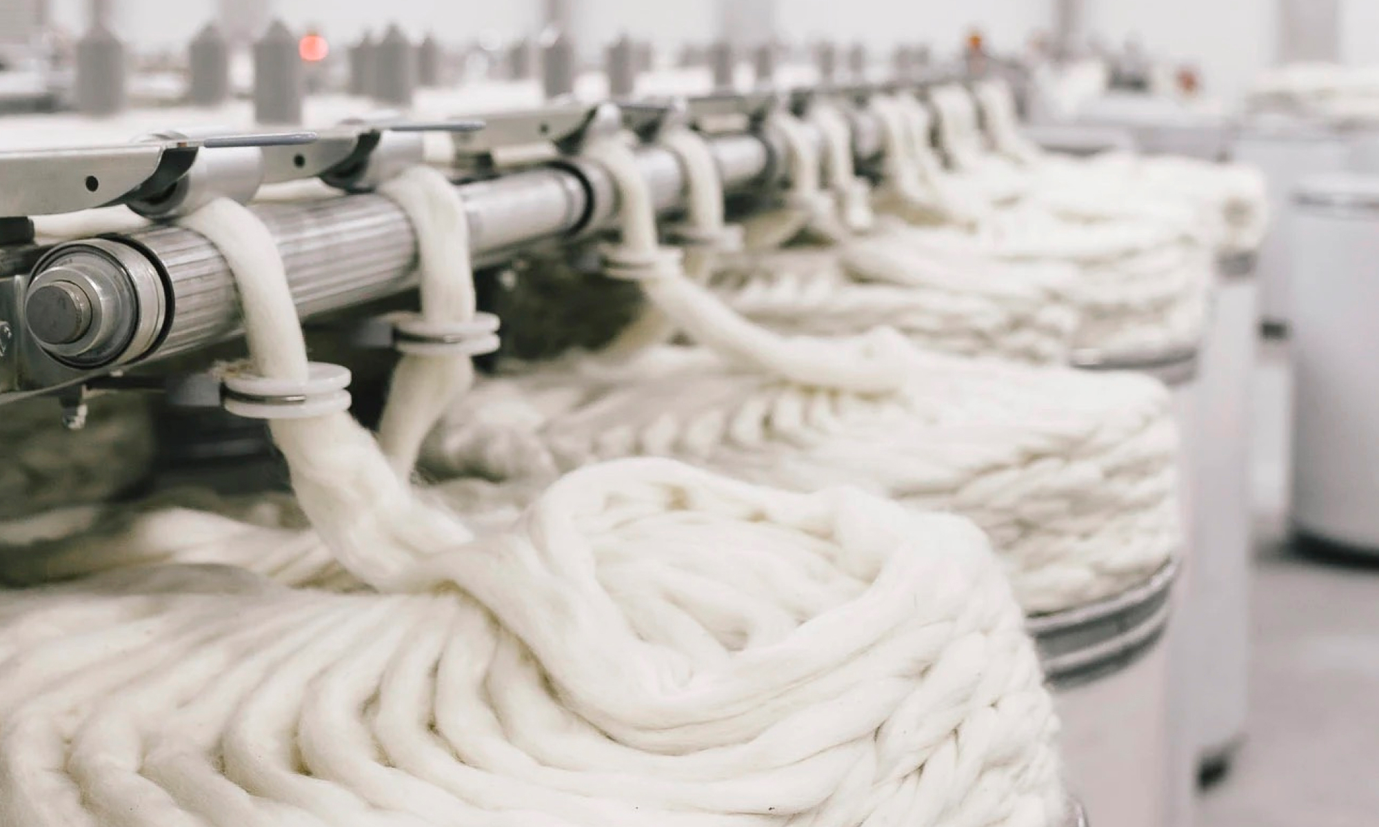 Wool being processed